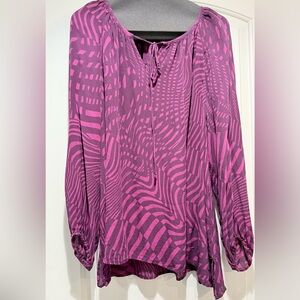 Elegant Pink Patterned Blouse